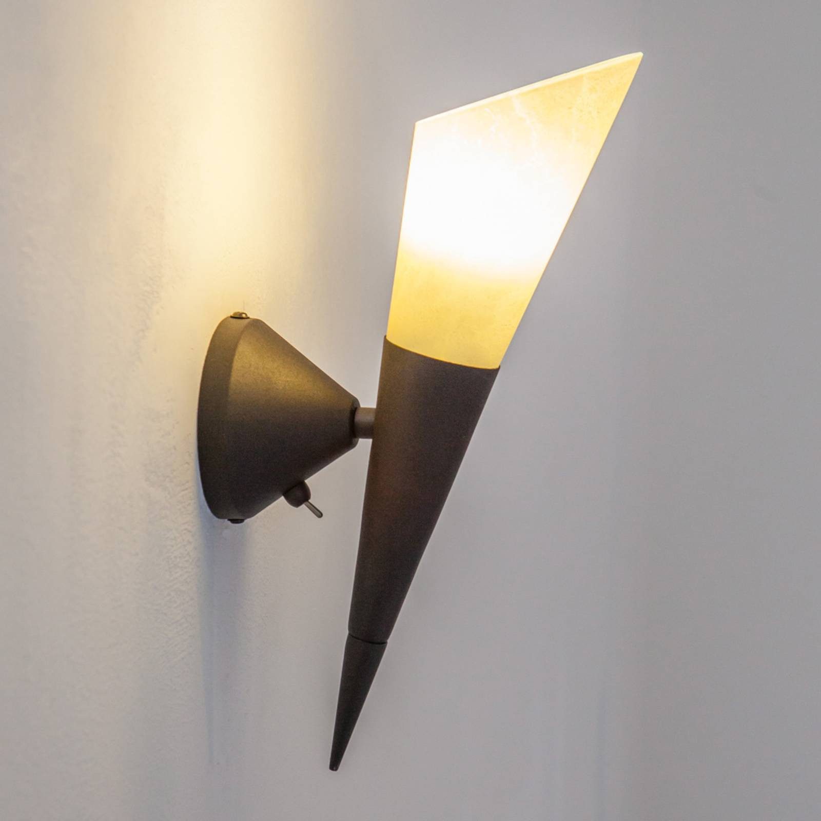 Lindby Wandleuchte Alva, Metall, Braun IP20, günstig online kaufen