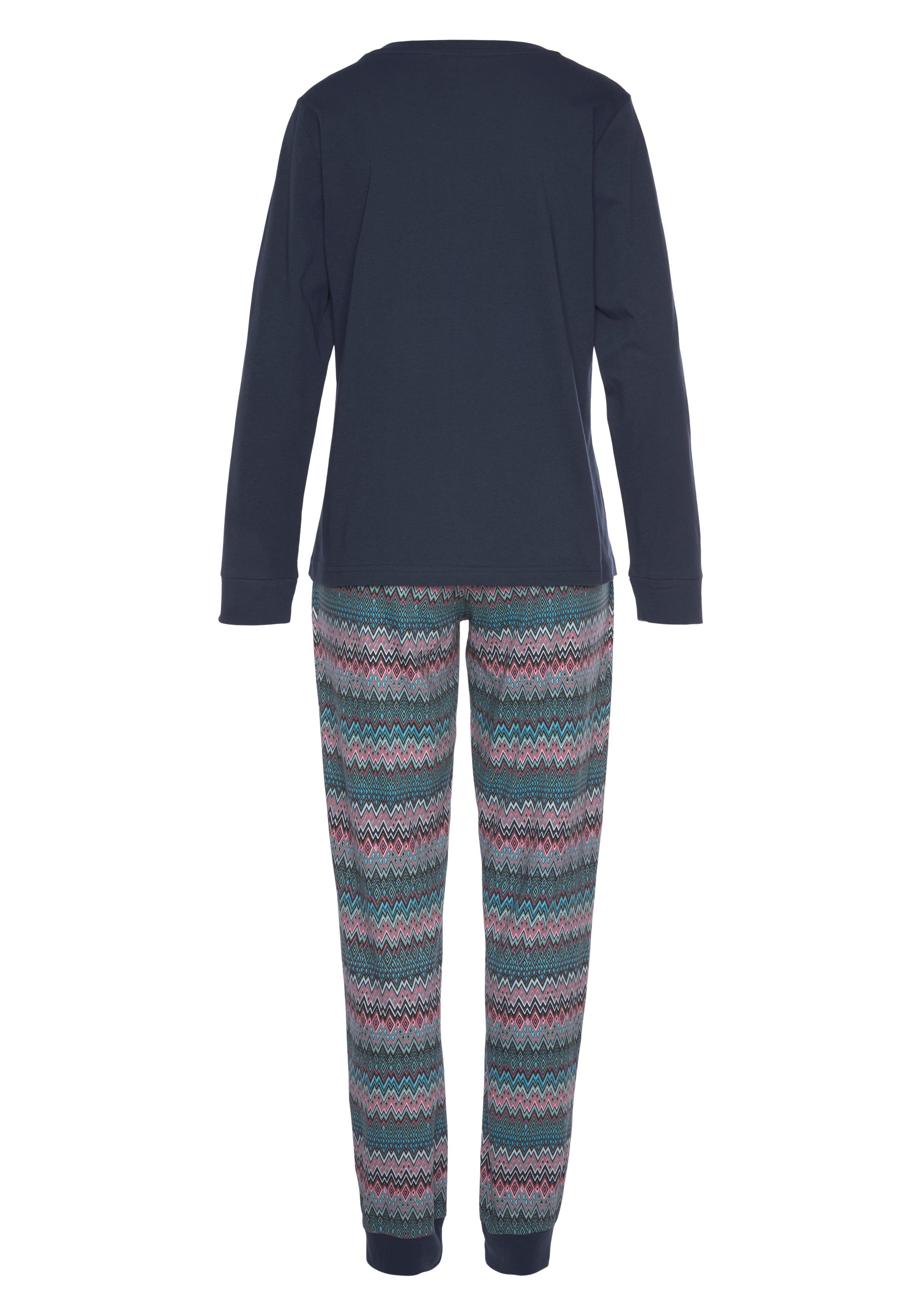 Vivance Dreams Pyjama (Set, 2 tlg) mit buntem Zick-Zack-Muster