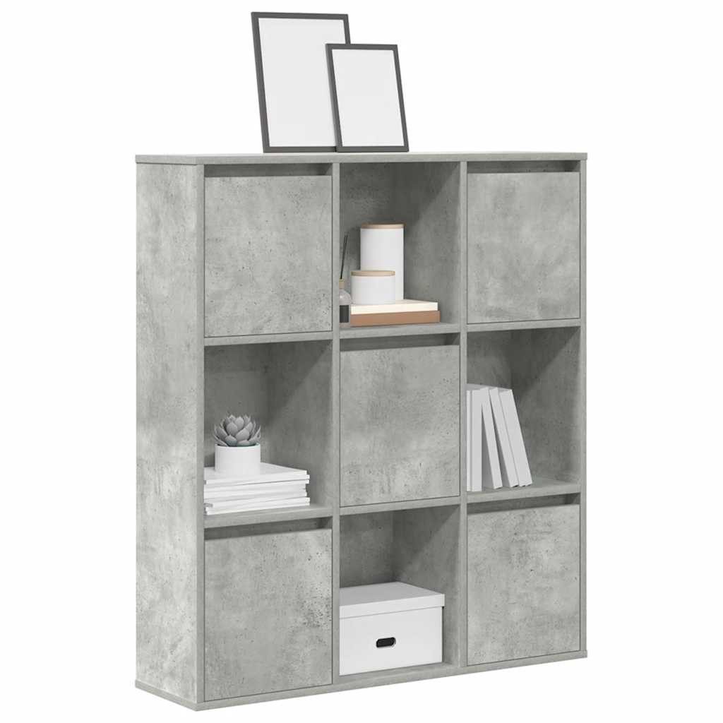 vidaXL Bücherregal NA Bücherregal Betongrau 89x24x101,5 cm Spanplatte