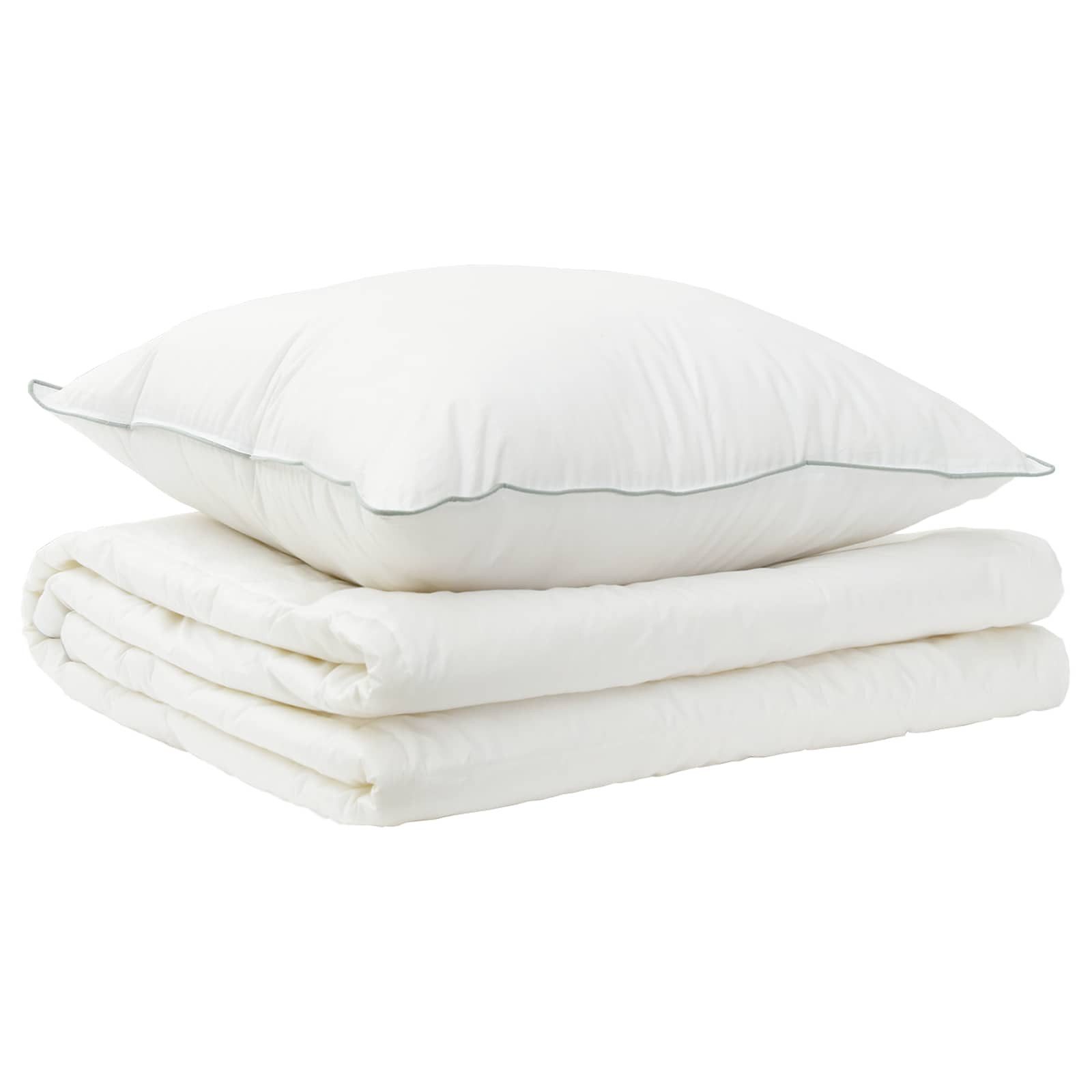 vidaXL Bett Bettdecke und Kissen Set 2 stk. 137x200 cm Sommer 140 GSM Wolle (2-tlg)