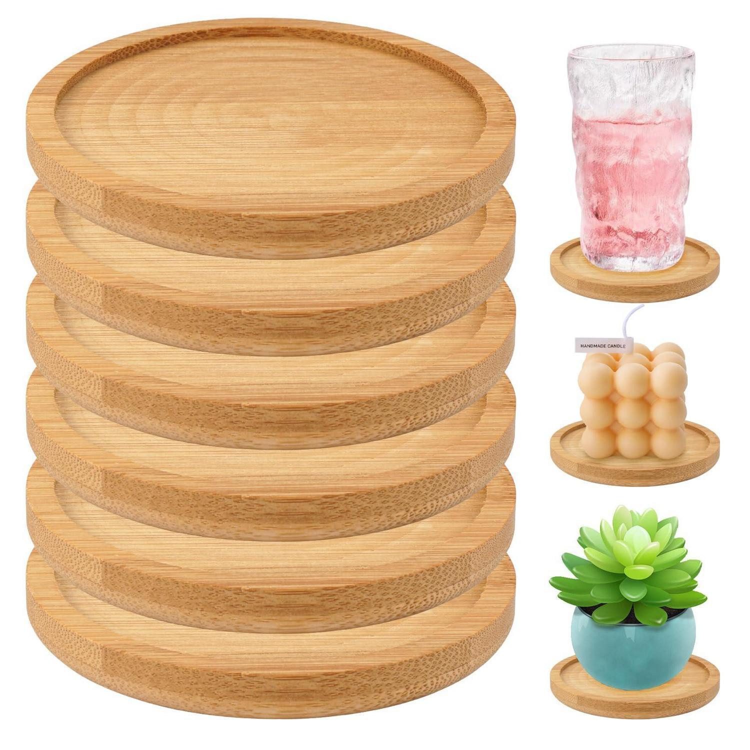 LuxusKollektion Kerzentablett Kerzenständer Holz 6er Set (6 St)