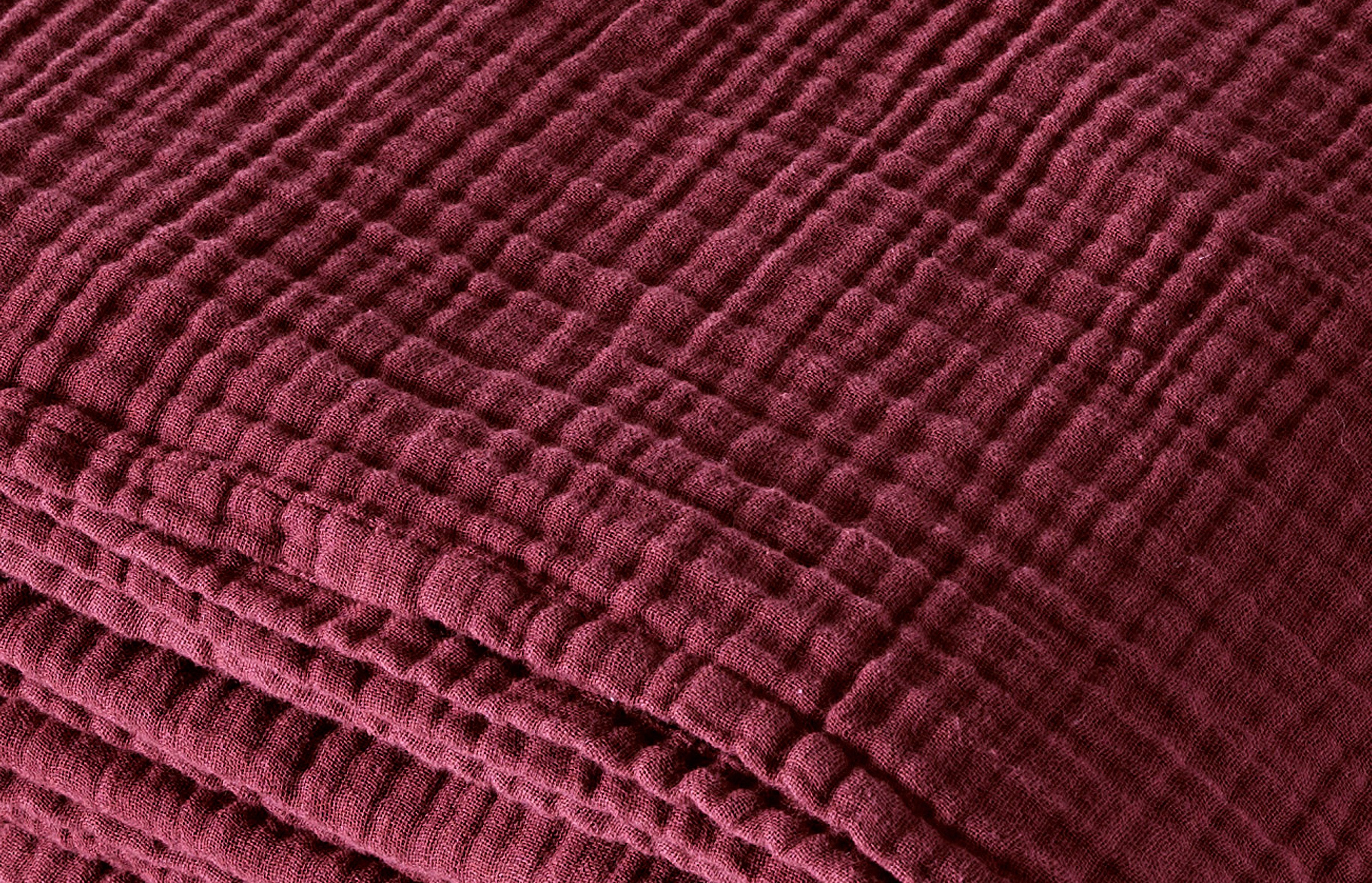 Wohndecke HEVIN, Musselin, 100% Baumwolle, Topseller!, LeGer Home by Lena Gercke, Tagesdecke im Baumwoll-Crinkle-Effekt, Musselin, Kuscheldecke – Bild 4 von 4