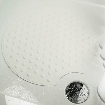 Badematte Antirutschmatte Rotondo 55 cm Weiß Sealskin, Gummi