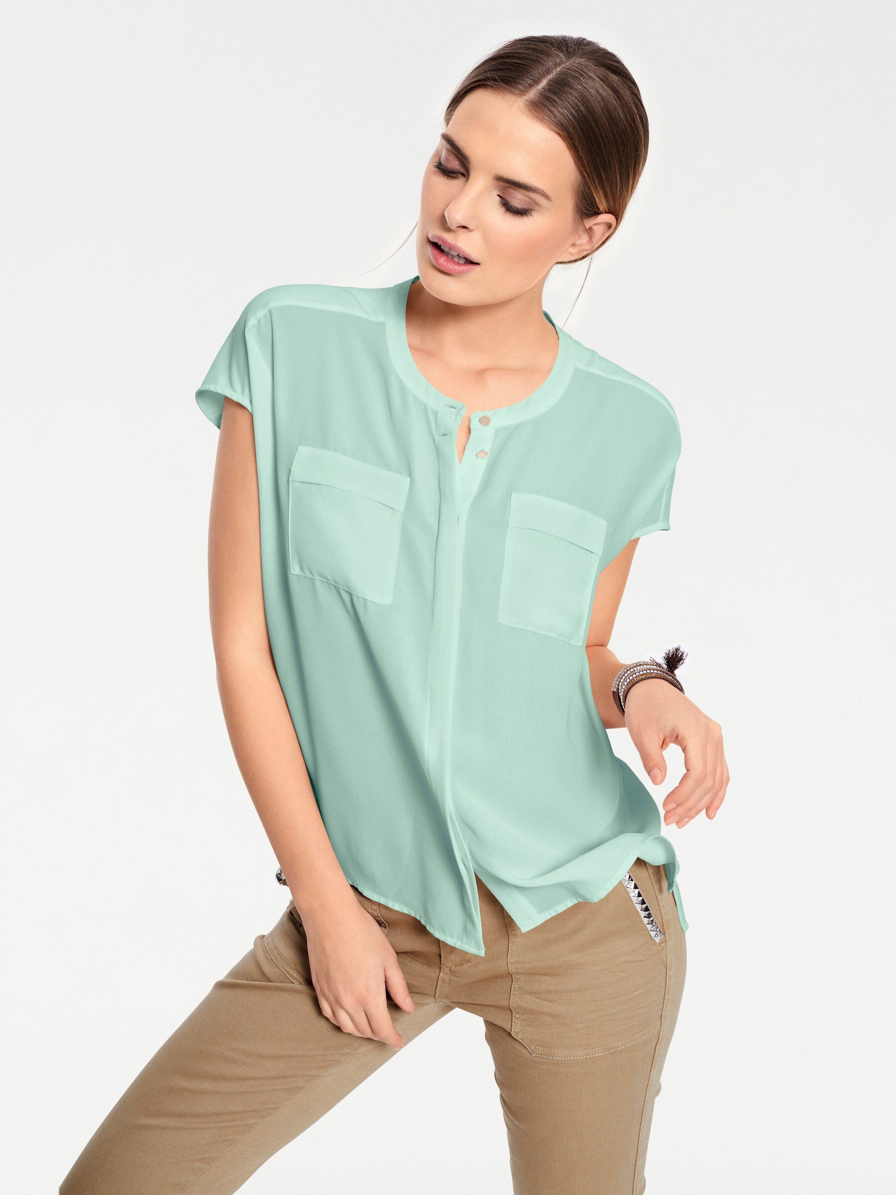 heine Klassische Bluse Oversized Bluse Kurzarm