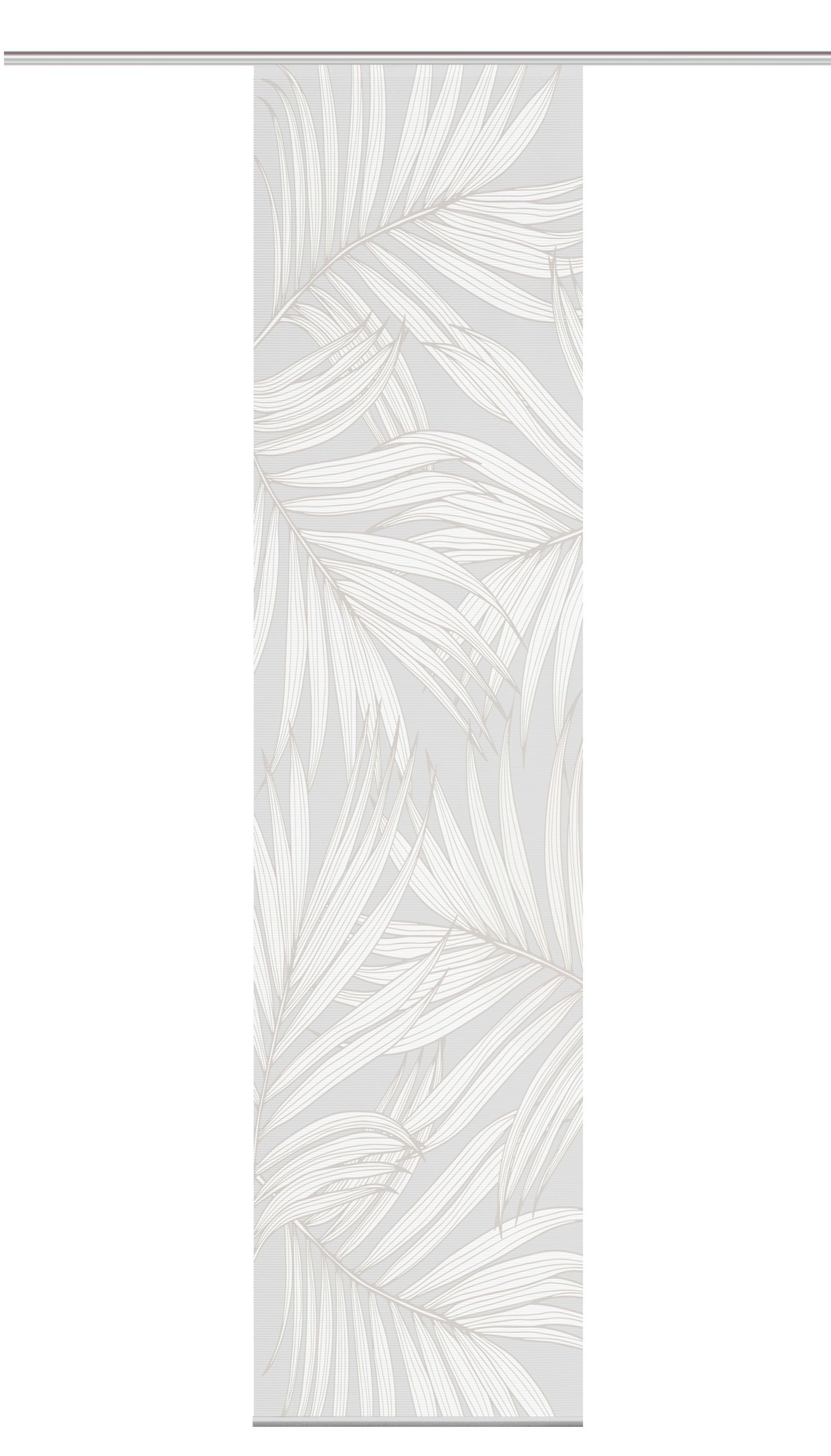 Vision S Schiebegardine PACEY Schiebegardine, halbtransparente, 260x60 cm, taupe, palmendruck (1 St), Paneelwagen, halbtransparent, 100% Polyester
