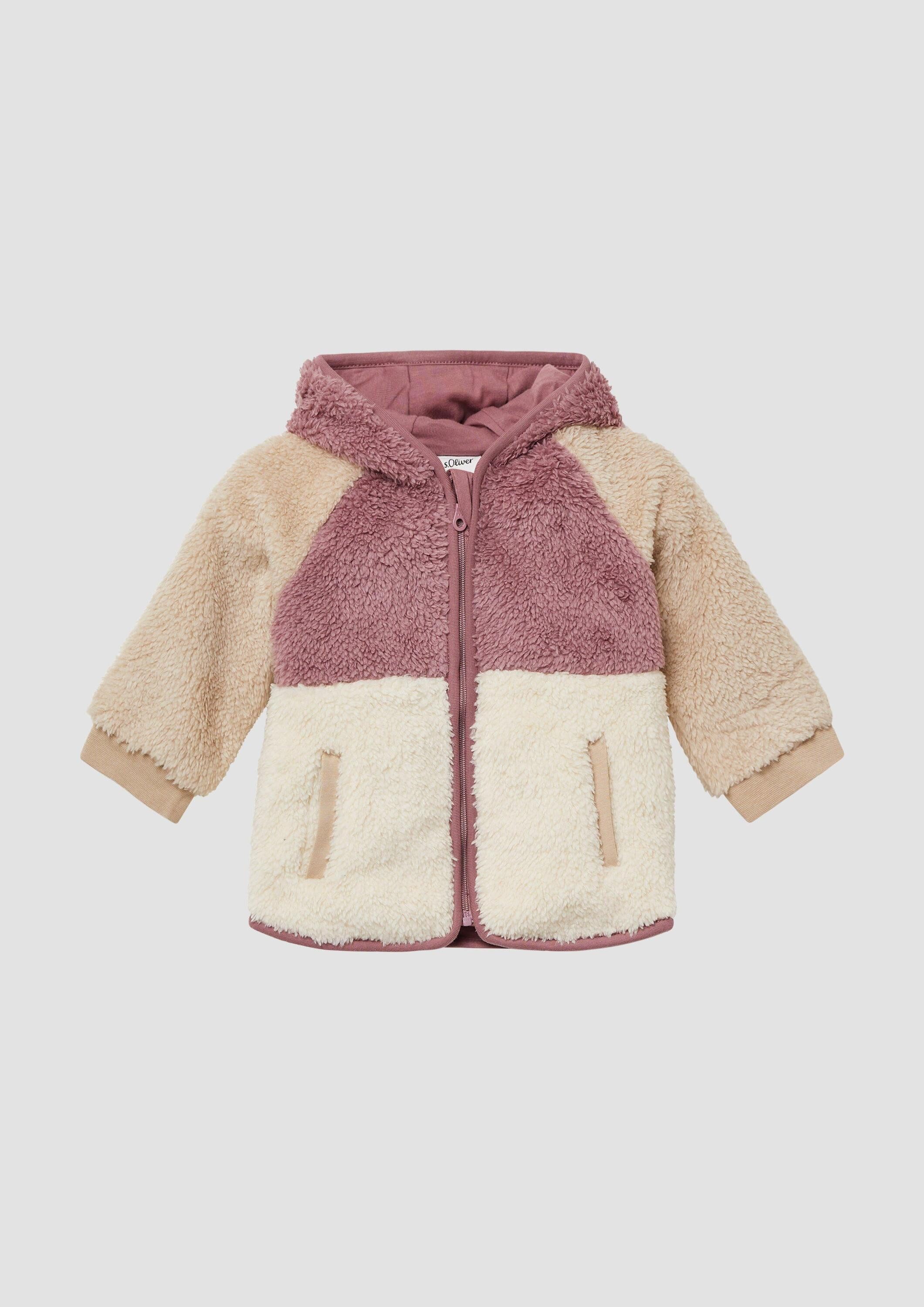 s.Oliver Funktionsjacke Outdoor-Jacke Unisex Jacke aus Teddyplüsch mit Jersey-Futter