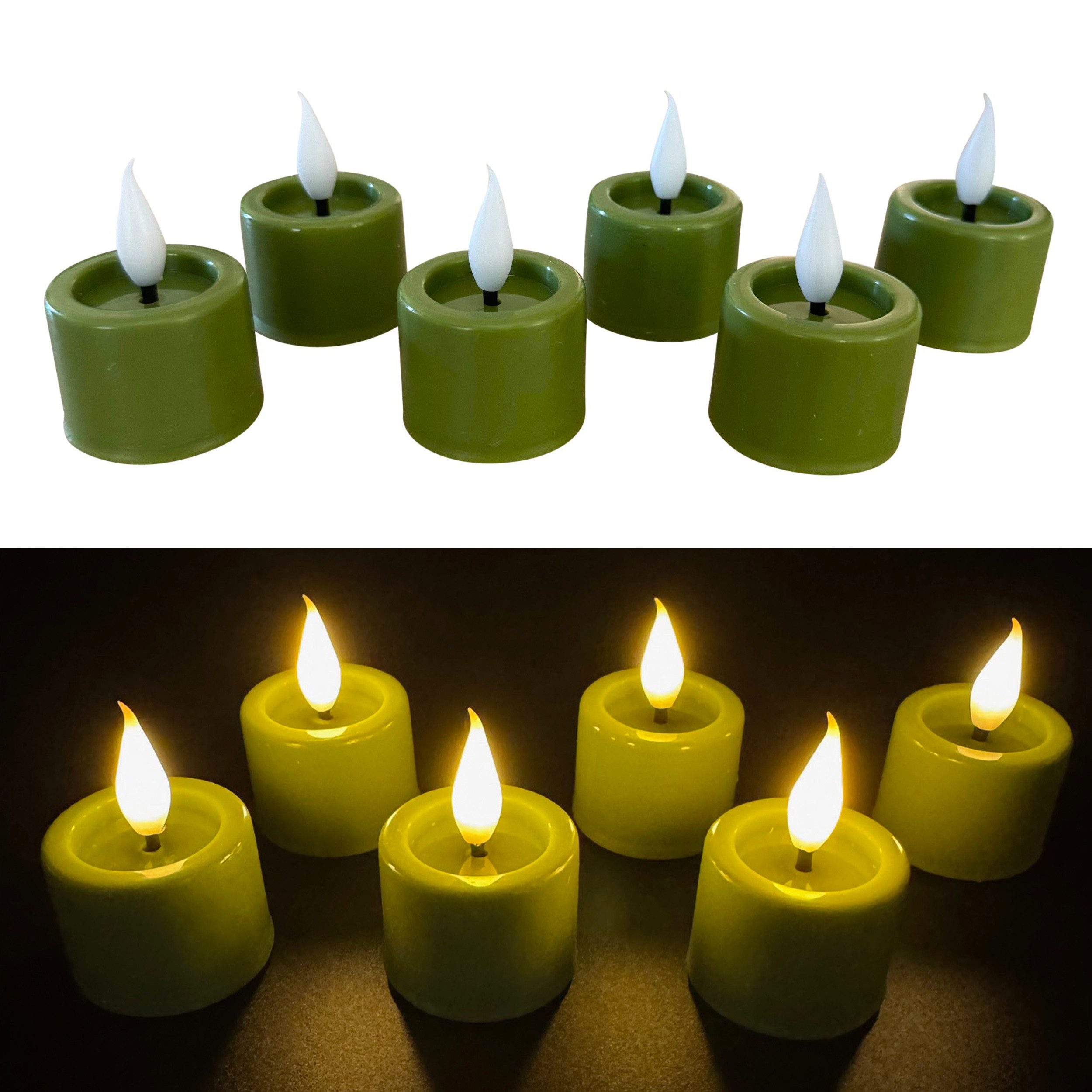 Online-Fuchs LED-Kerze 6er Set LED Teelichter mit spiegelnder Flamme, Fernb günstig online kaufen