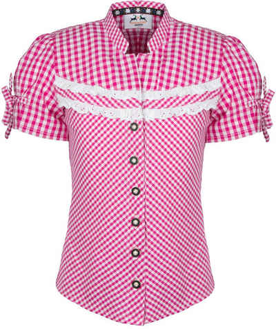 Maddox T-Shirt Kinder Bluse 'Emma', Pink kariert