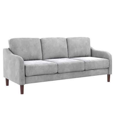 loft24 Sofa Marbella, Couch, 3-Sitzer, Bezug in Samtoptik, Länge 188 cm