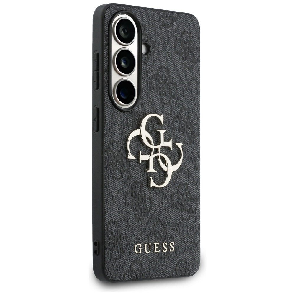 Guess Handyhülle Hülle Galaxy S26 Kunstleder grau goldfarbenes 4G Big Logo Metall 6,3 Zoll, Kantenschutz – Bild 4 von 5