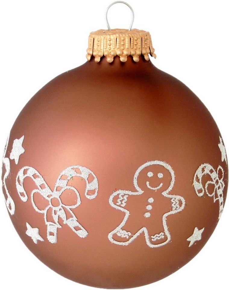 Glas St), Krebs CBK00046, Lauscha Weihnachtsdeko, Glas, Weihnachts-Motiv Glas Weihnachtsbaumkugel aus (4 Christbaumschmuck, mit Christbaumkugeln