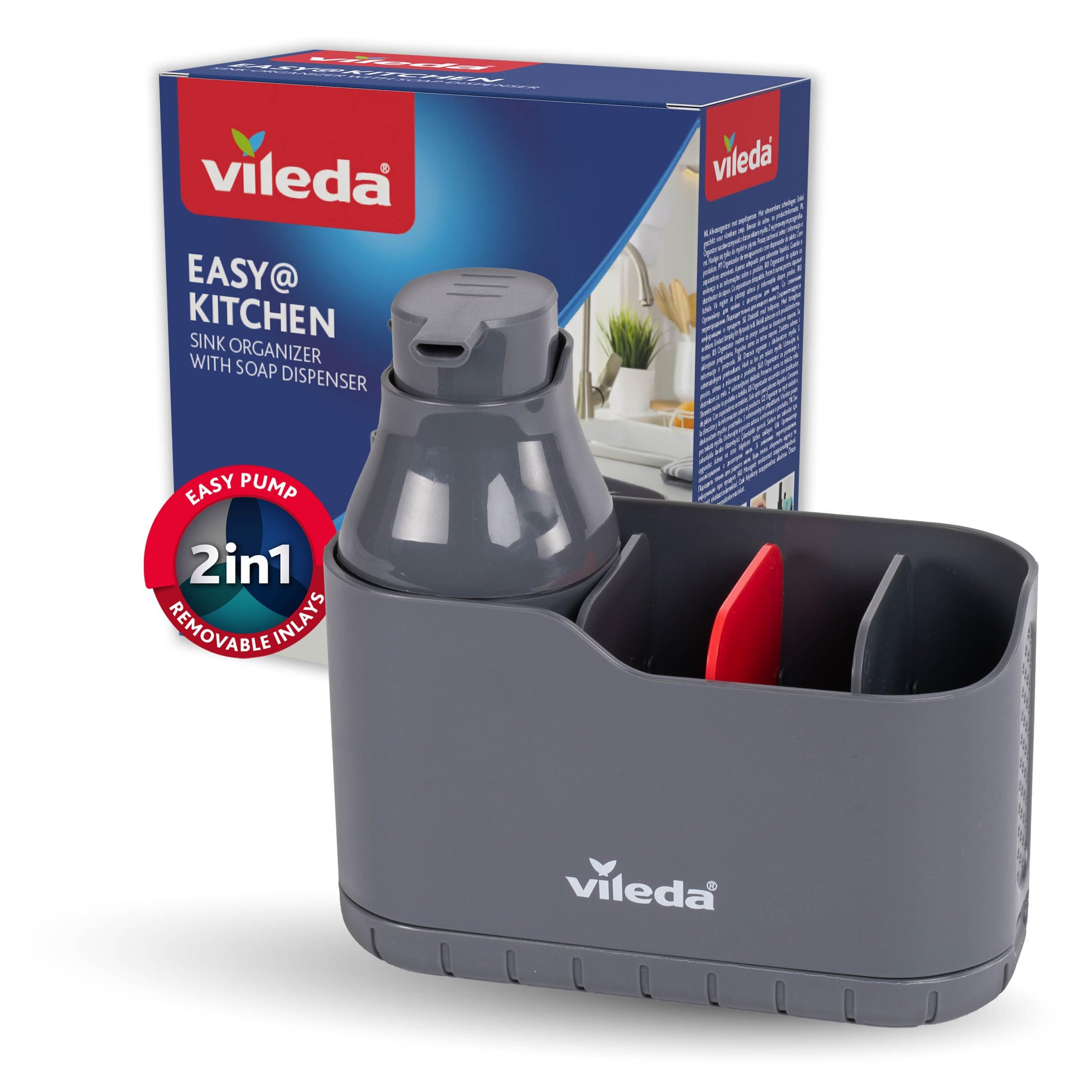 Vileda Küchenorganizer-Set Spülbeckenorganizer mit Seifenspender Polypropyl günstig online kaufen