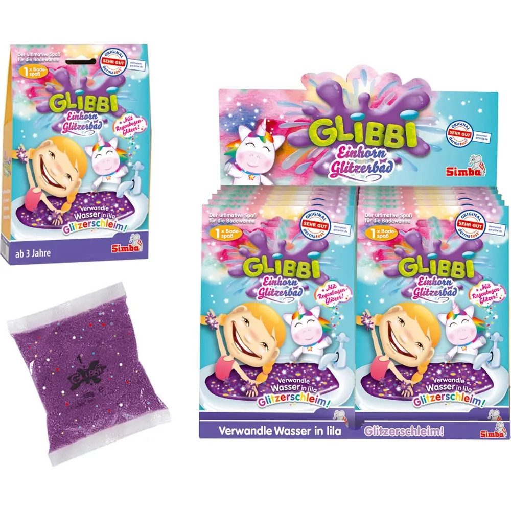 Badespielzeug Simba Glibbi - Einhorn-Glitzerbad, lila, ab 3 Jahre