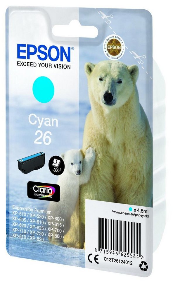 Thumbnail - Epson Epson 26 Eisbär Druckerpatrone cyan Tintenpatrone