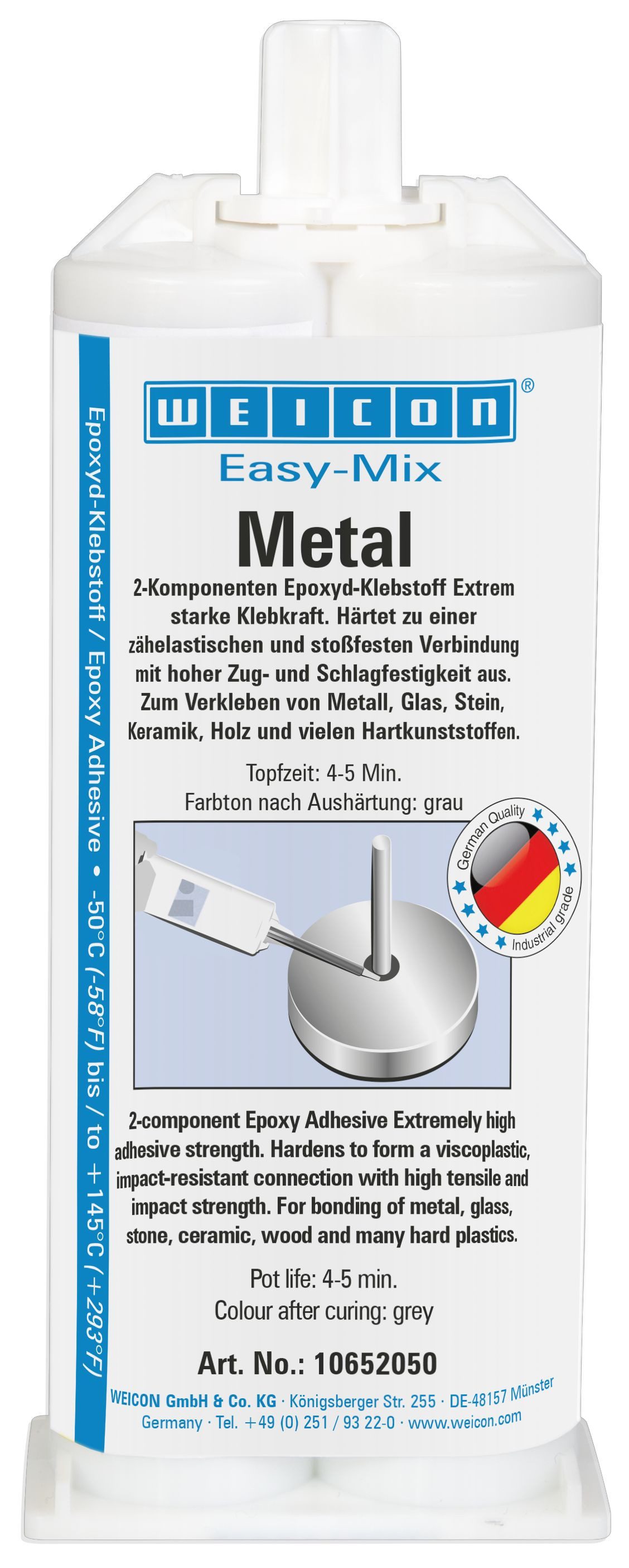 WEICON Epoxidharz Easy-Mix Metal (1-St), ideal zum Kleben von Metallteilen