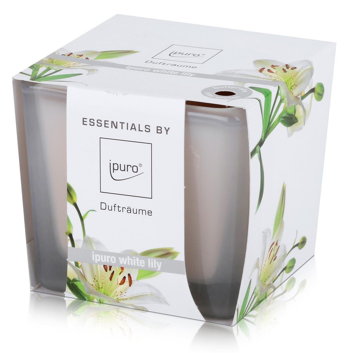 IPURO Duftkerze Essentials by Ipuro Duftkerze white lily 125g - Duft der weißen Blüte