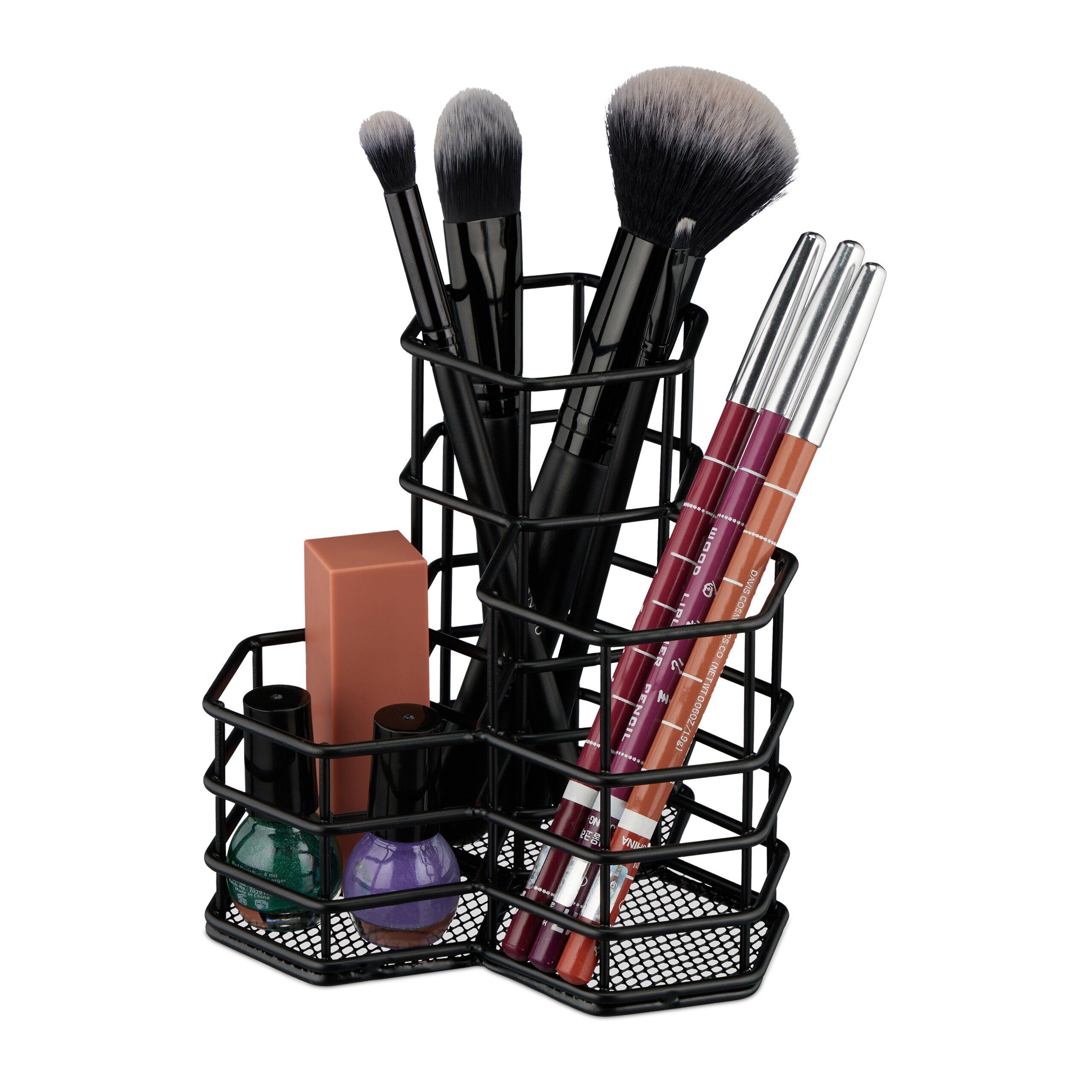 Make-Up Organizer Pinselhalter mit 3 Fächern