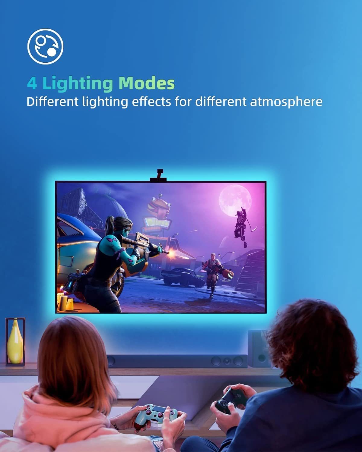 Nettlife LED-Streifen 10 TV-Hintergrundbeleuchtung RGB m Nicht selbstklebende wasserdicht Weiß