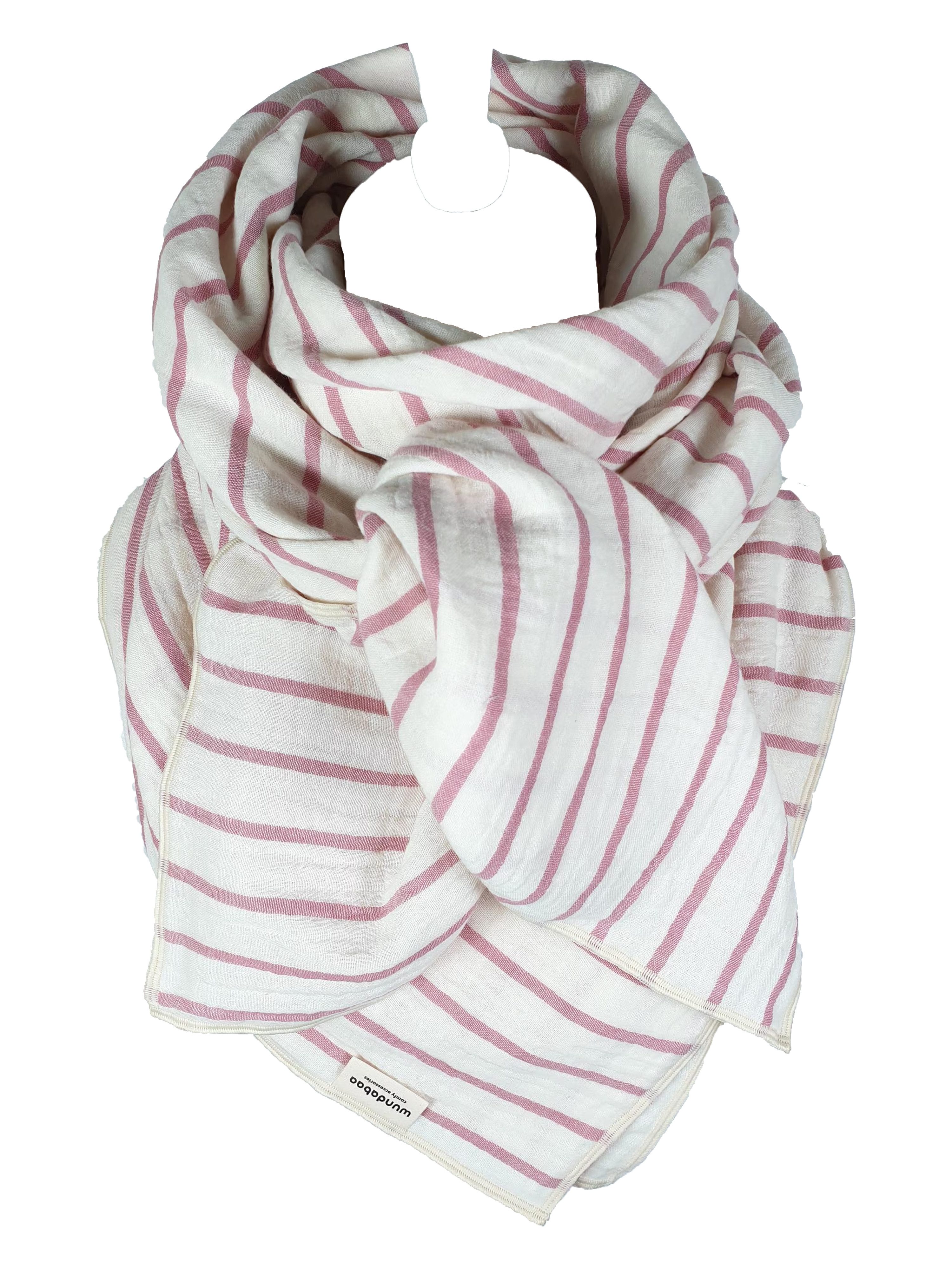 wundabaa Halstuch Musselintuch mit Streifenmuster