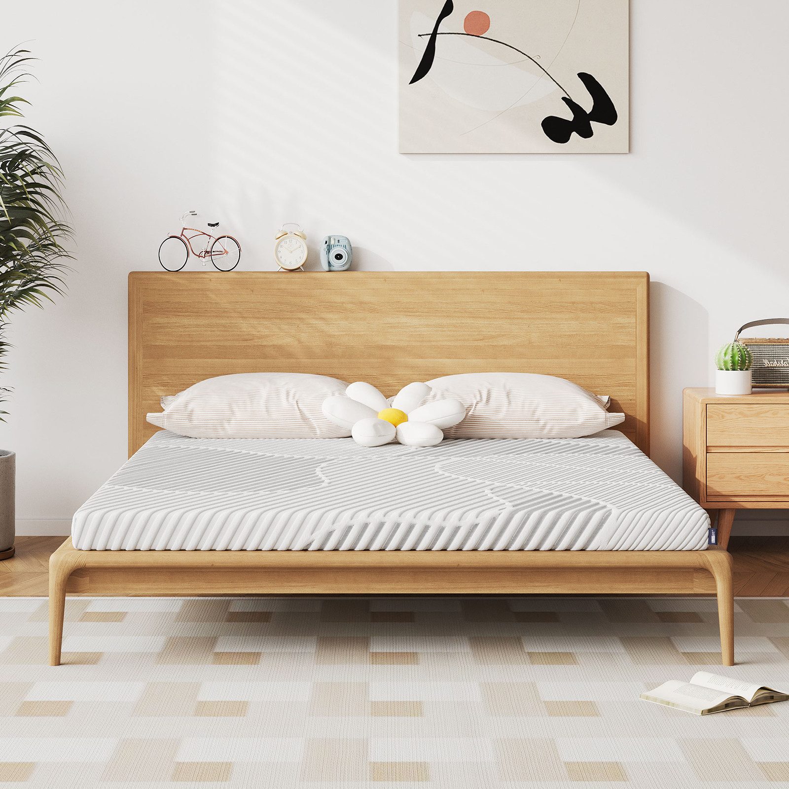 BedStory, Topper Gel Memory Foam Matratzentopper, H2/H3 mittelhart, OEKO-TEX, 7 cm hoch, 2 Härtegrade in 1, atmungsaktiver Bezug waschbar,Doppelte Rutschfest