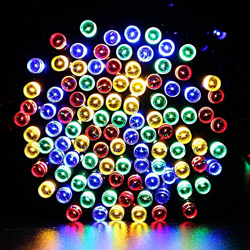 Daskoo LED-Lichterkette Solar Lichterkette Beleuchtung Kette 11M/22M/26M Party Garten Deko, 100-flammig, Wasserdicht Mehrfarbig