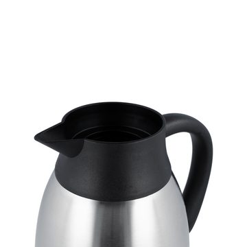 EUROHOME Isolierkanne Thermoskanne aus rostfreiem Edelstahl mit Schraubdeckel - Kaffeekanne, 1,5 l, (Thermos Kanne 1,5 l, Höhe 22,5 cm), Thermoskanne für Kaffee - Isolierkanne für Reisen
