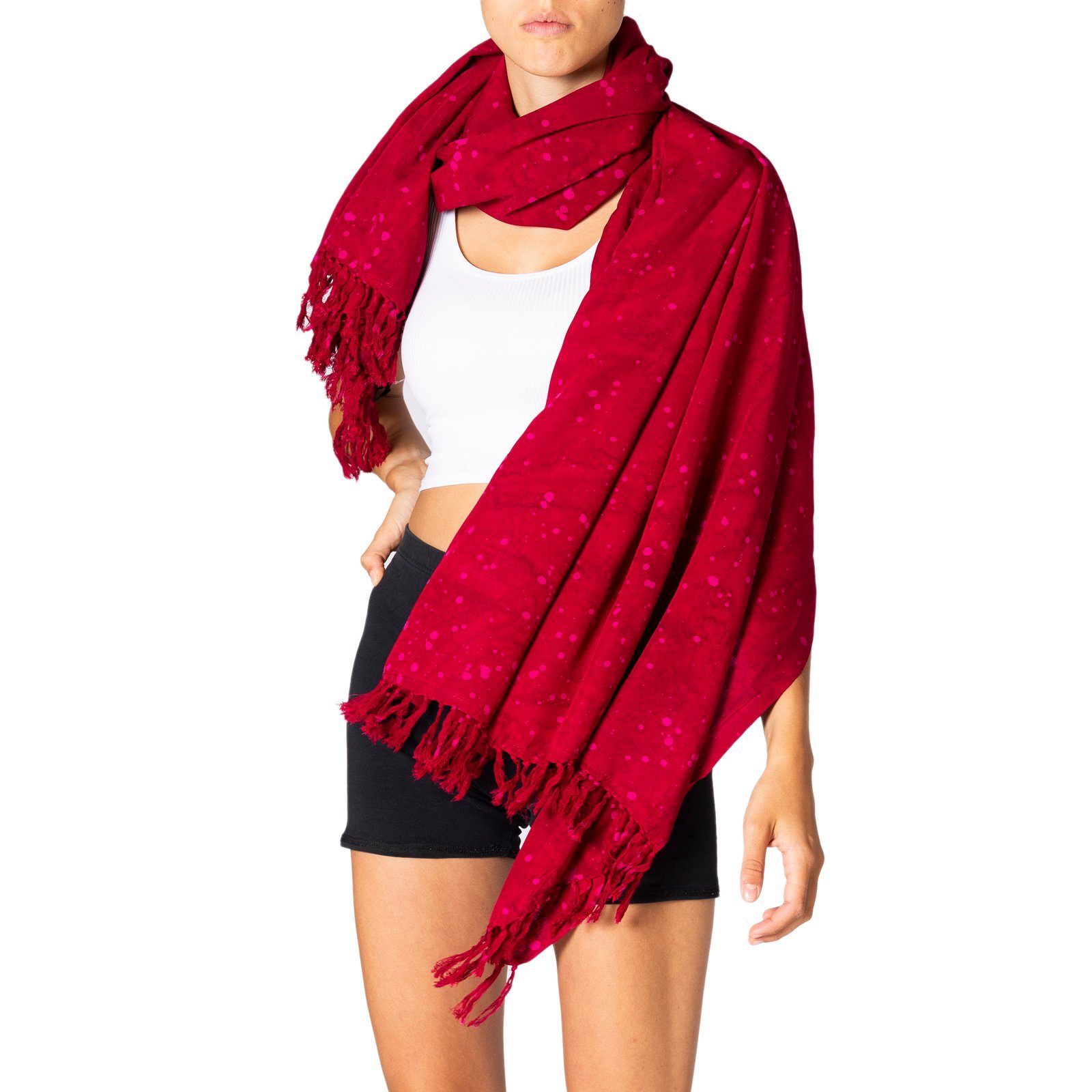 PANASIAM XXL-Schal Schal Wachsbatik für jede Jahreszeit egal ob als Schultertuch, Strandtuch Sarong oder Wickelkleid aus wunderbar weicher Viskose