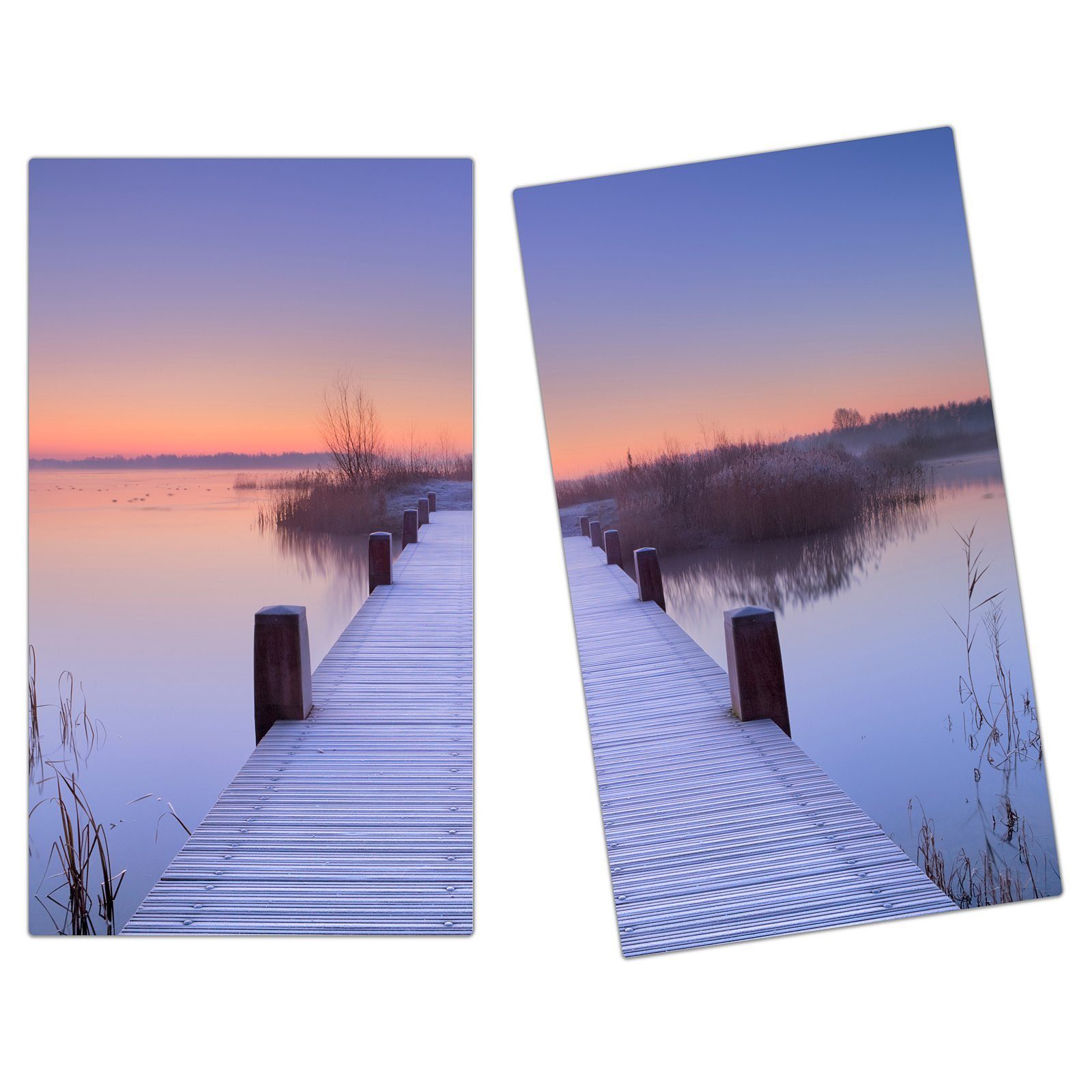 Sonnenaufgang (2 Glas, Herdabdeckplatte Primedeco Spritzschutz Promenade, tlg) Herd-Abdeckplatte Glas an aus