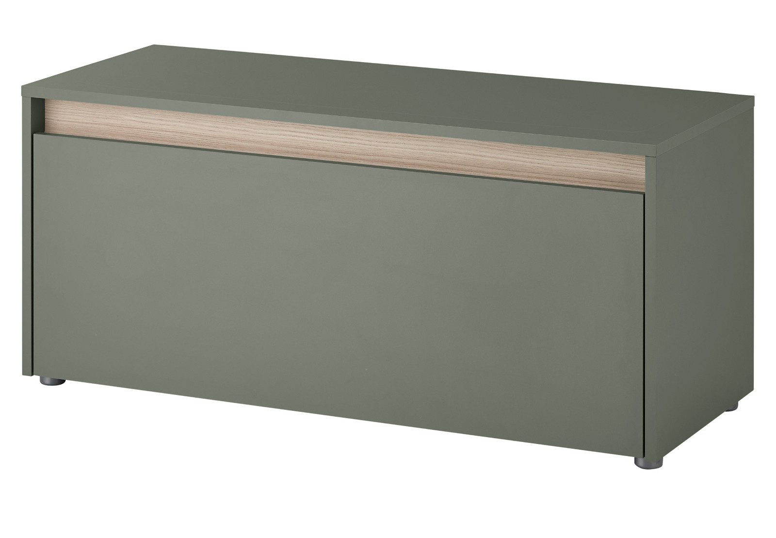Furn.Design Schuhbank Center (Garderobenbank in Salbei Grün mit Eiche, 100 x 45 cm), mit 4 Fächern