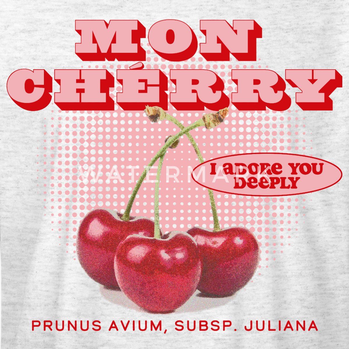 Spreadshirt T-Shirt Mon Cherry Love Vintage Fruit Design Boxy Shirt Damen (1-tlg)