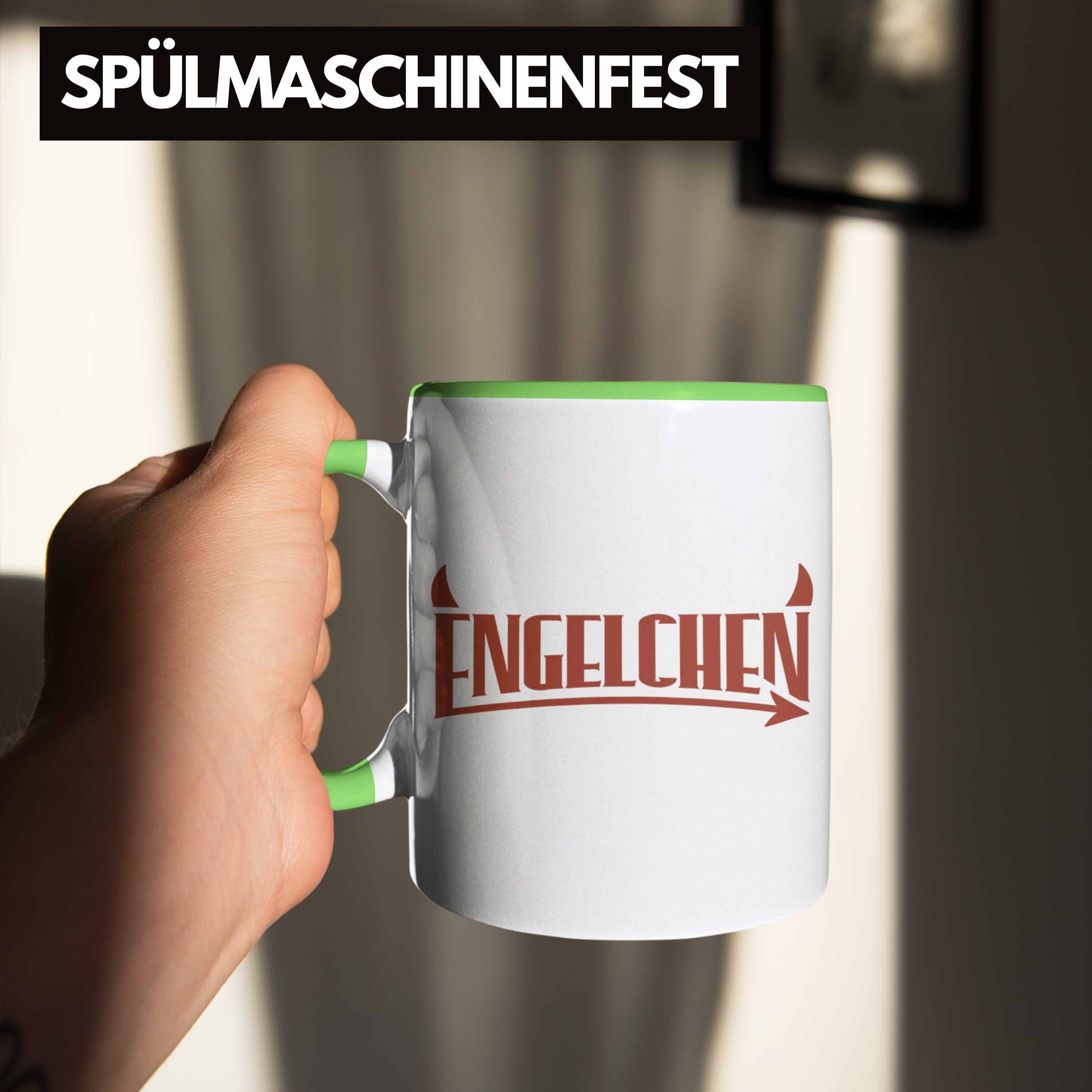 Trendation Teufel Engel Grün Frauen Frauen Tasse Ohren Tasse Engelchen Geschenkidee Geschenk