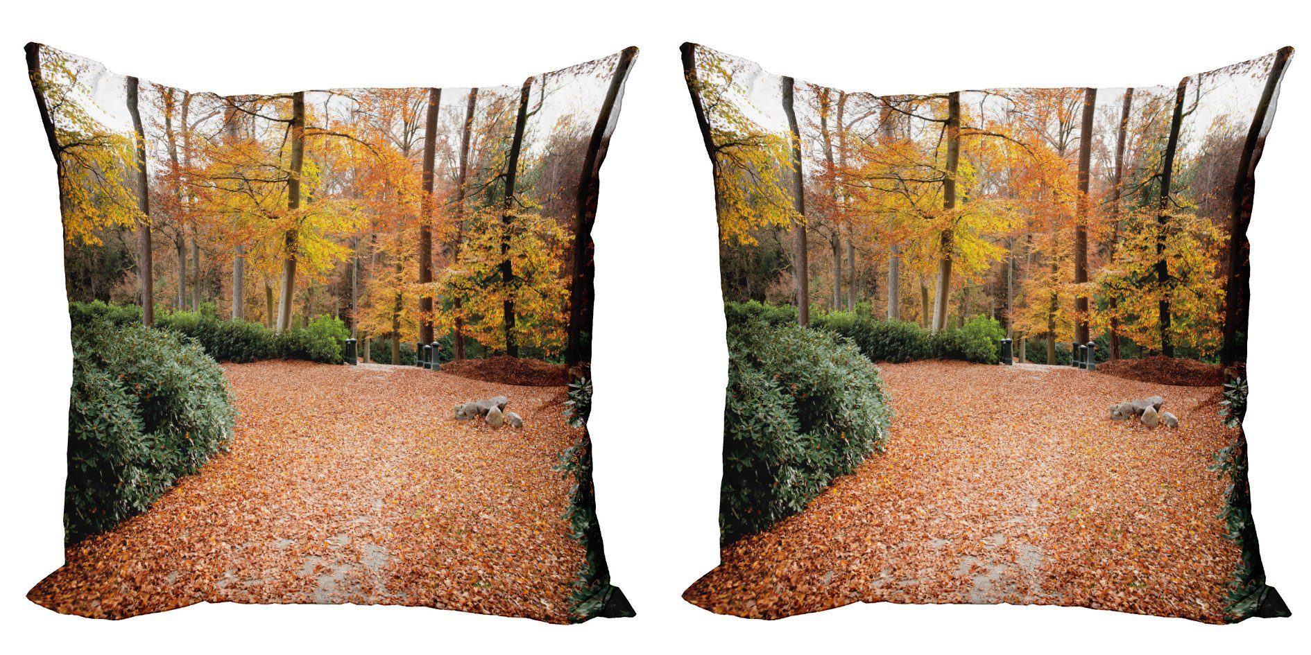 Abakuhaus Наволочки Modern Accent Doppelseitiger Digitaldruck, (2 Stück), Natur Herbstwald Bäume Herbst