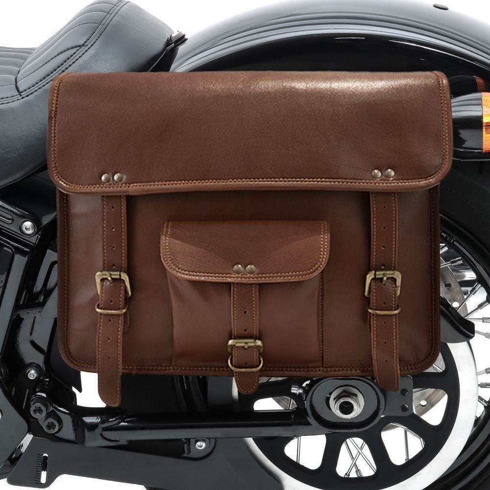 Craftride Satteltasche Motorrad Satteltaschen Paar / Vintage Tasche # SV7 12 l braun