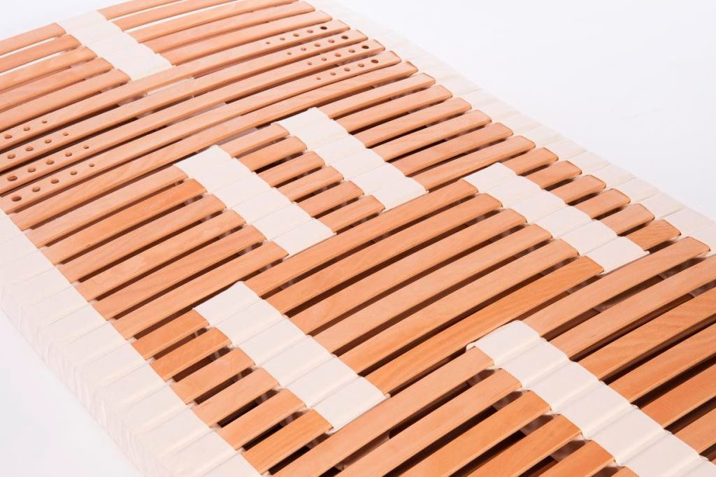 Rollrost Premium Schlafsystem – metallfrei – individuell verstellbar, geborgenschlafen, Massivholz aus Buche, 100 % metallfreie Konstruktion