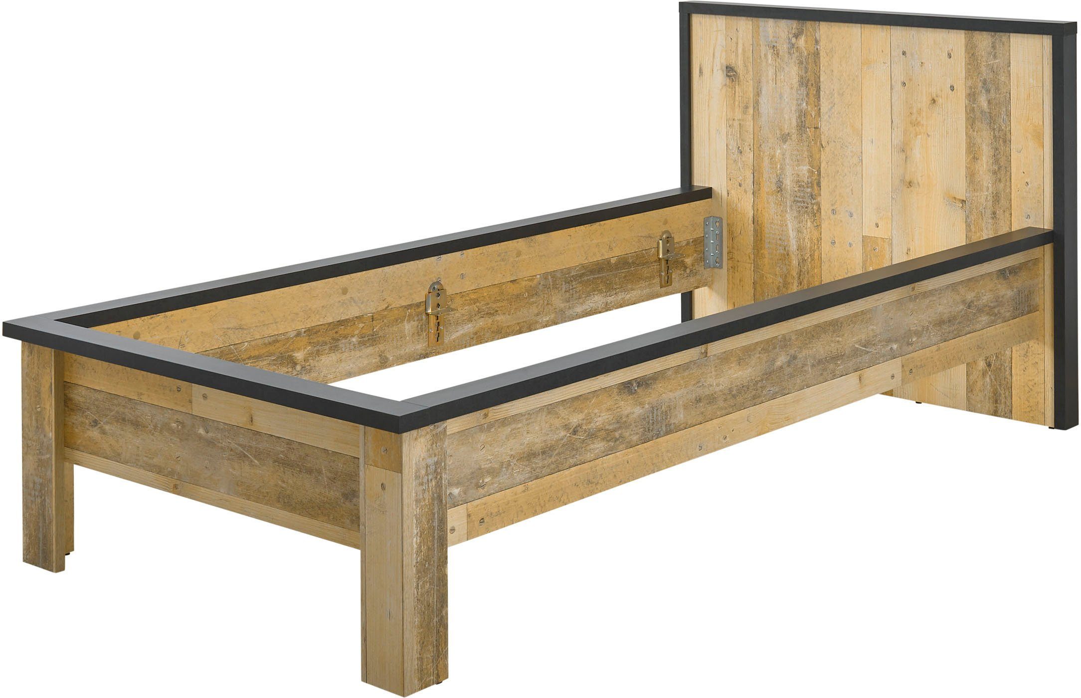 Home affaire Bettanlage SHERWOOD, (2-tlg), Liegefläche Bett 90x200cm, Nachttisch mit 1 Schublade