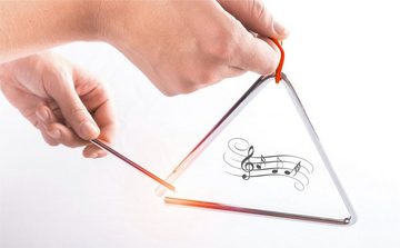 Classic Cantabile Triangel mit Schlägel - Schlaginstrument mit 10cm (4), 6-St., 3 Stück im Spar-Set, Triangle aus Stahl für Kinder und Musikalische Früherziehung