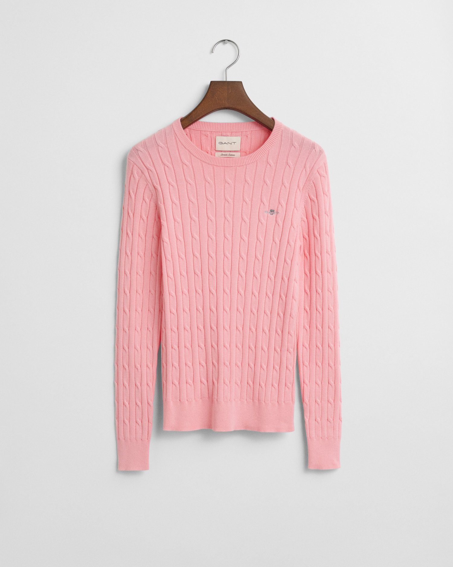 Strickpullover STRETCH COTTON CABLE C-NECK
