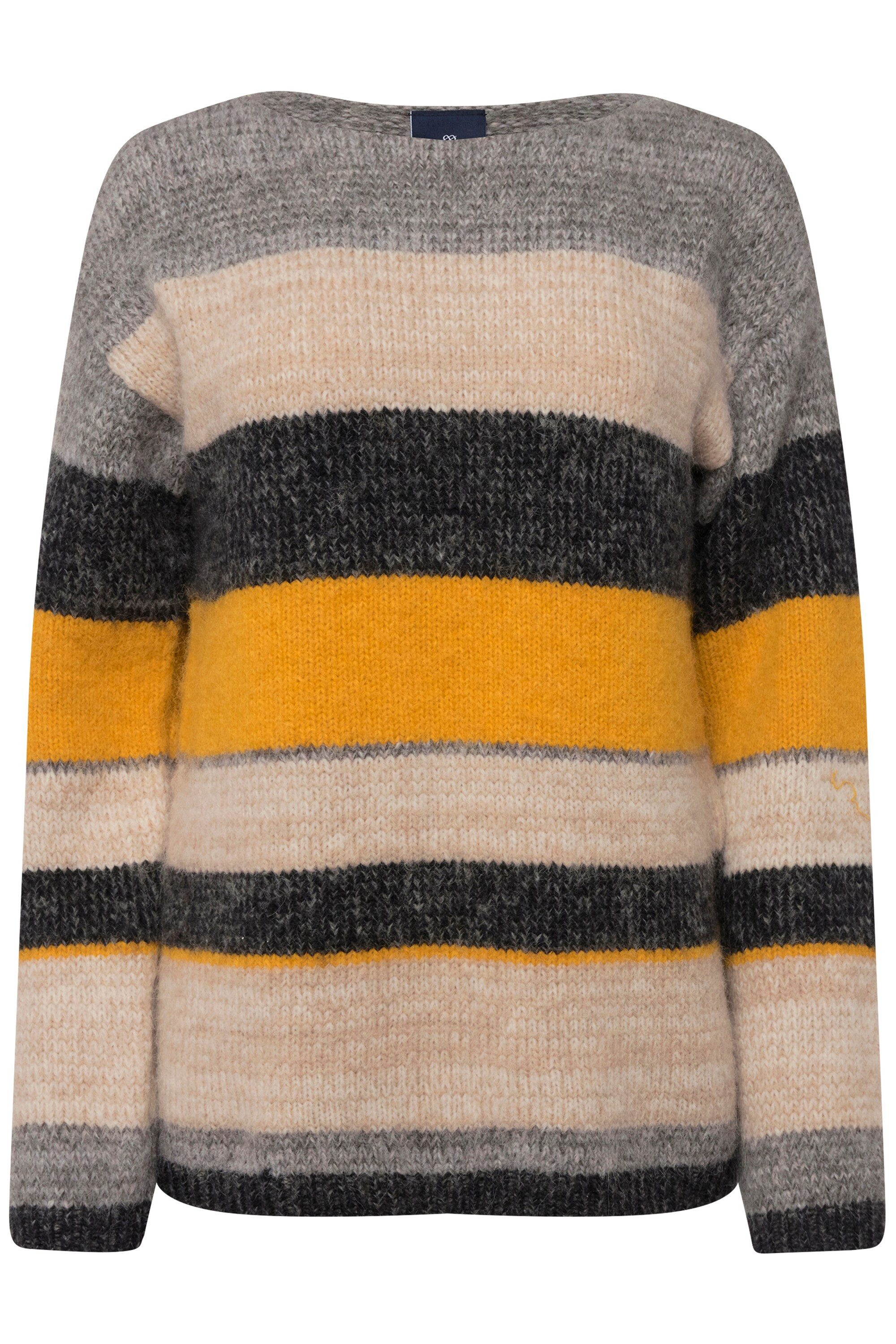 Laurasøn Fleecepullover Pullover Ringelstrick Wollanteil Rundhals günstig online kaufen