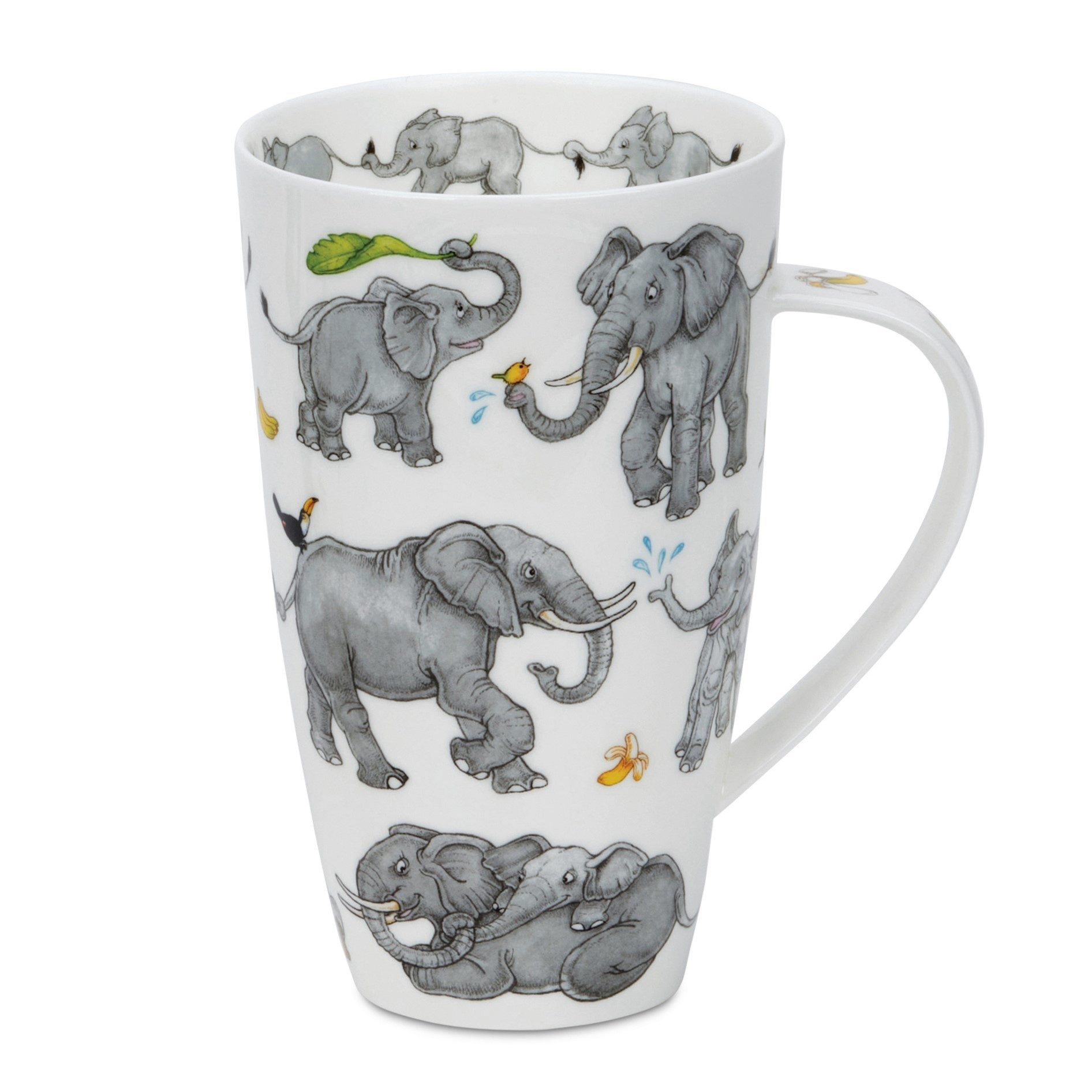formano Tasse Dunoon Henley, Porzellan, Spülmaschinengeeignet, Weiß, Elefant, H: 15cm