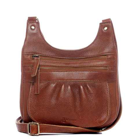 BACCINI Umhängetasche Leder Schultertasche Damen LORETTA, Crossbody Bag Echtleder für Damen, Umhängetasche hellbraun