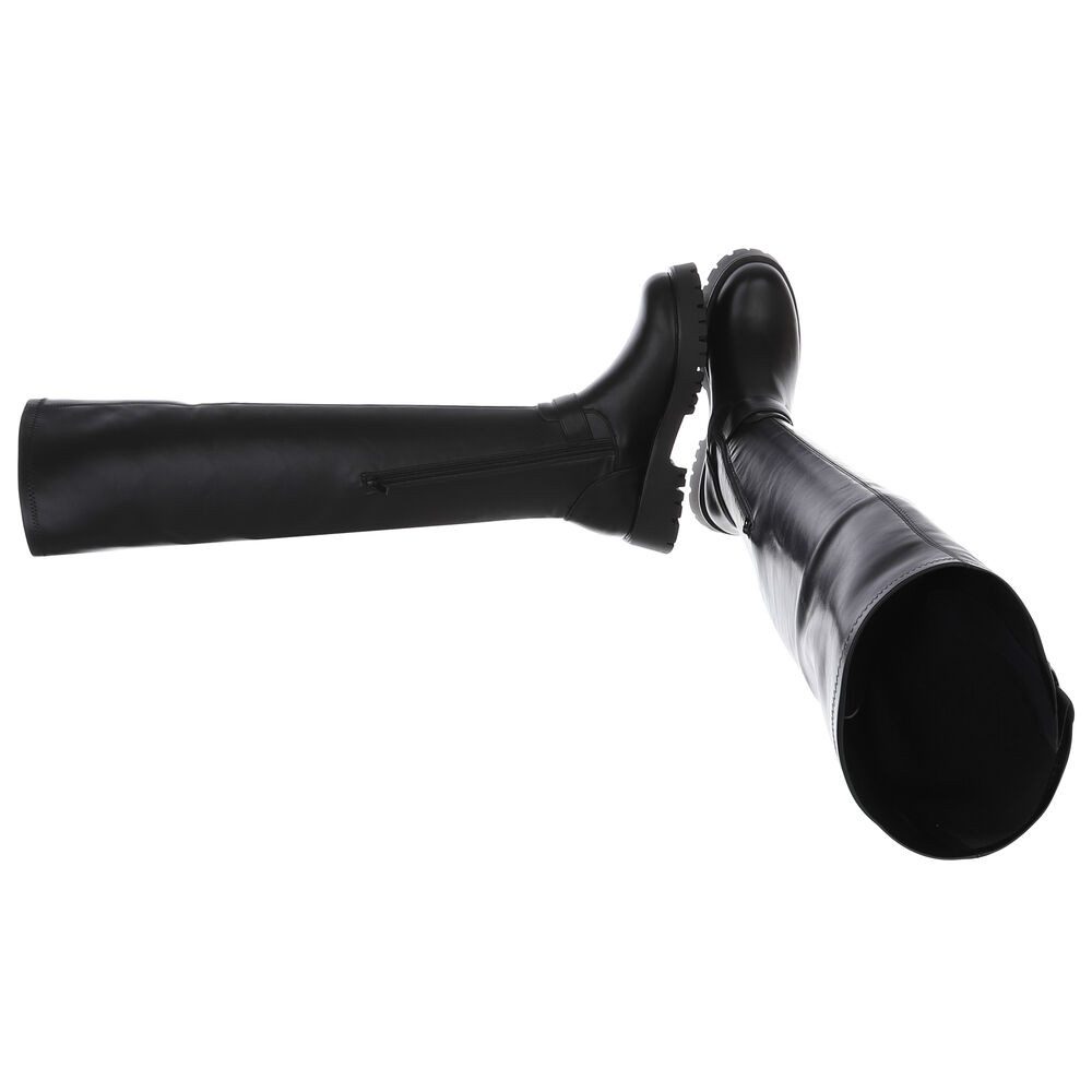 Ital-Design Kniehohe Damenstiefel mit Schnalle für Alltag und Freizeit Plat günstig online kaufen