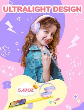 iclever für Kinder Mit 3.5 mm Jack Headset (Robustes Design für Kinder: Übersteht Stürze und Verbiegungen mühelos., mit Kabel 85dBA Sichere Lautstärke, Stereo Sound, Over Ear Faltbare)