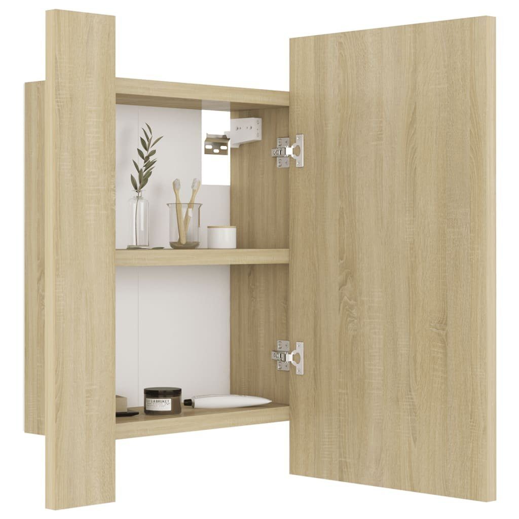 Sonoma-Eiche cm Sonoma Acryl Badezimmerspiegelschrank (1-St) vidaXL LED-Bad-Spiegelschrank Eiche 40x12x45