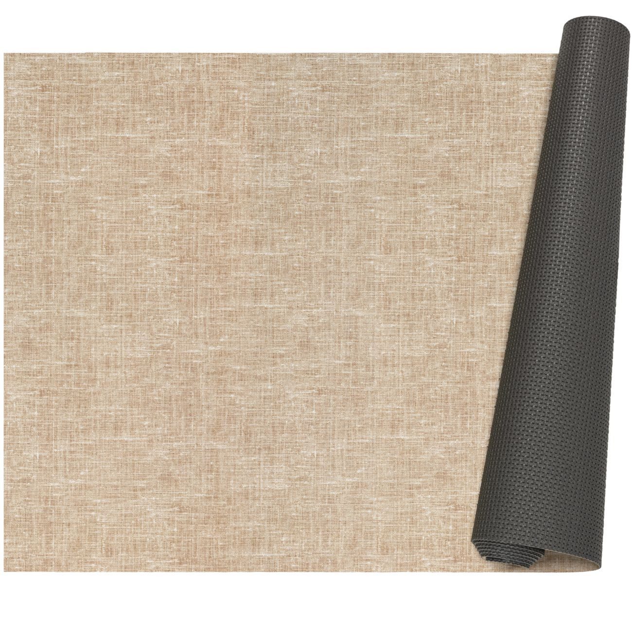 ANRO Küchenläufer Premium Einfarbig RUNNA Läufer Küchenteppich Stoff-Teppich, Rechteckig, Höhe: 3 mm, Stoff schmutzabweisend 67x140cm Boho Beige robust