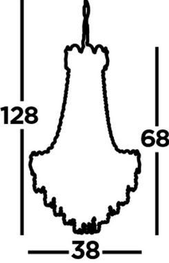 Licht-Erlebnisse Kronleuchter KIARA, ohne Leuchtmittel, Wohnzimmer Chrom Klar/Transparent 6-flammig E14 Ø 38 cm Metall