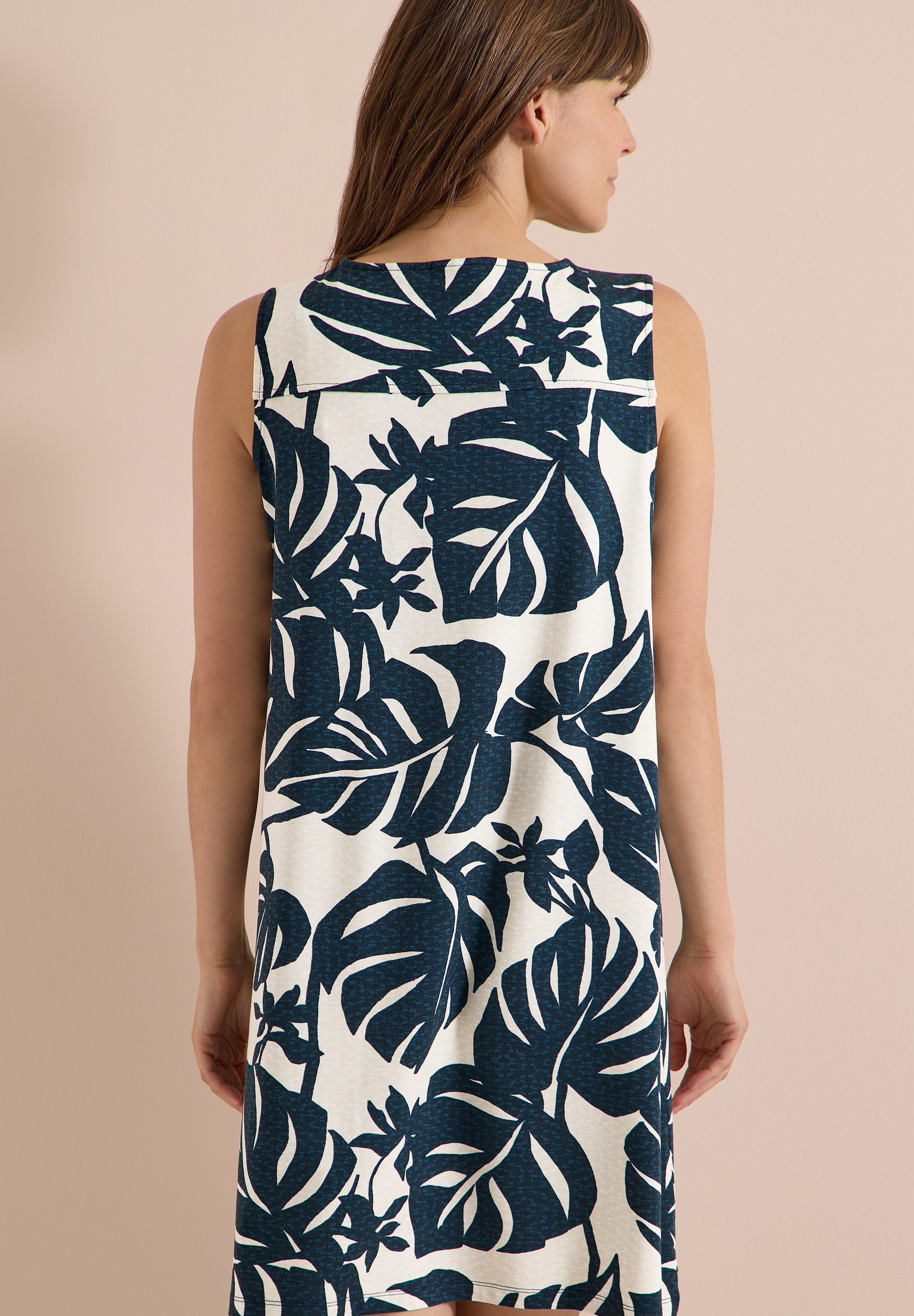 CECIL Jerseykleid Style Lea Allover-Print, Sommerkleid, V-Ausschnitt, lockere Passform