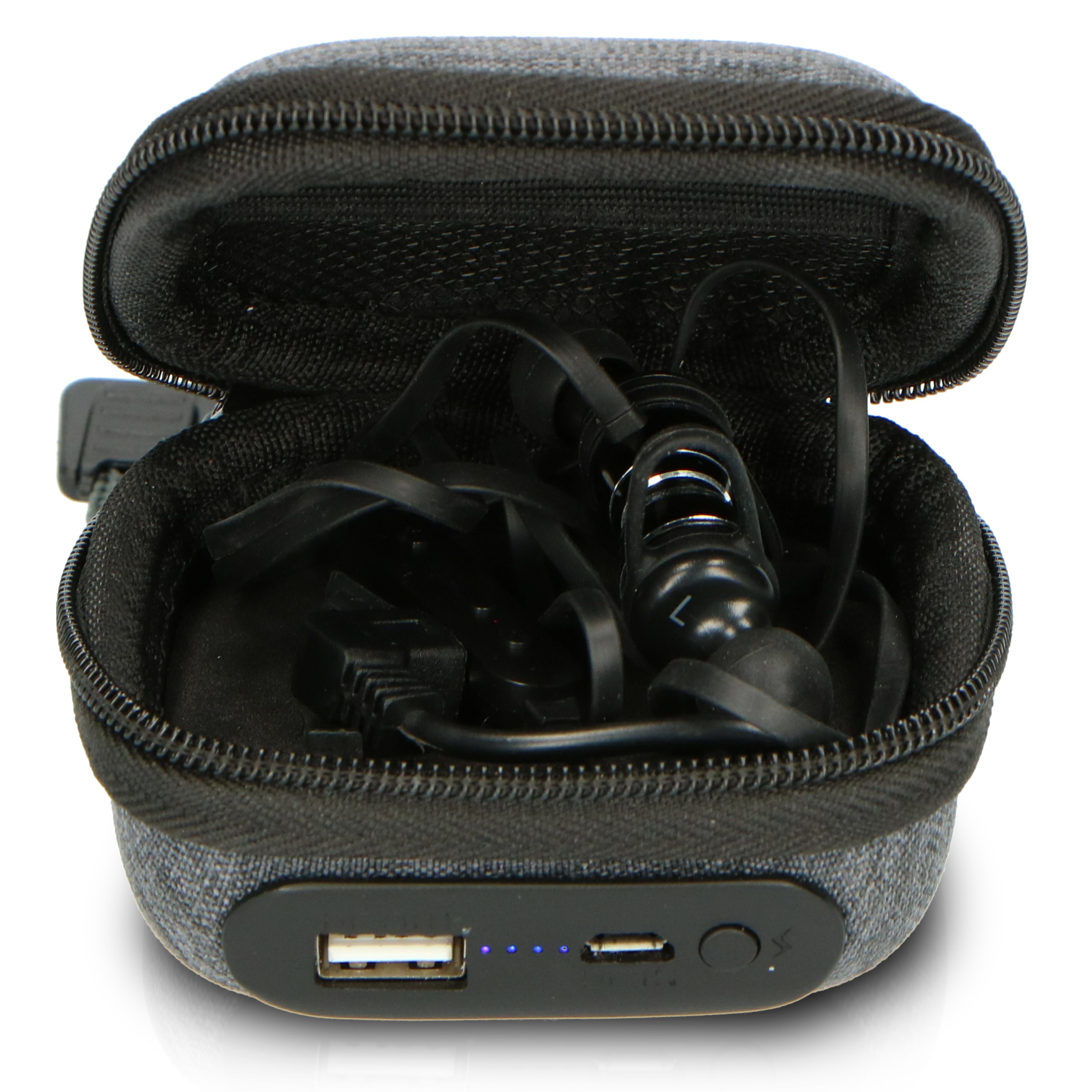 Lenco EPB-160BK In-Ear-Kopfhörer (Bluetooth, Easy-Touch mit 9h Akkulaufzeit & Schnellladung inkl. Powerbank-Tasche)