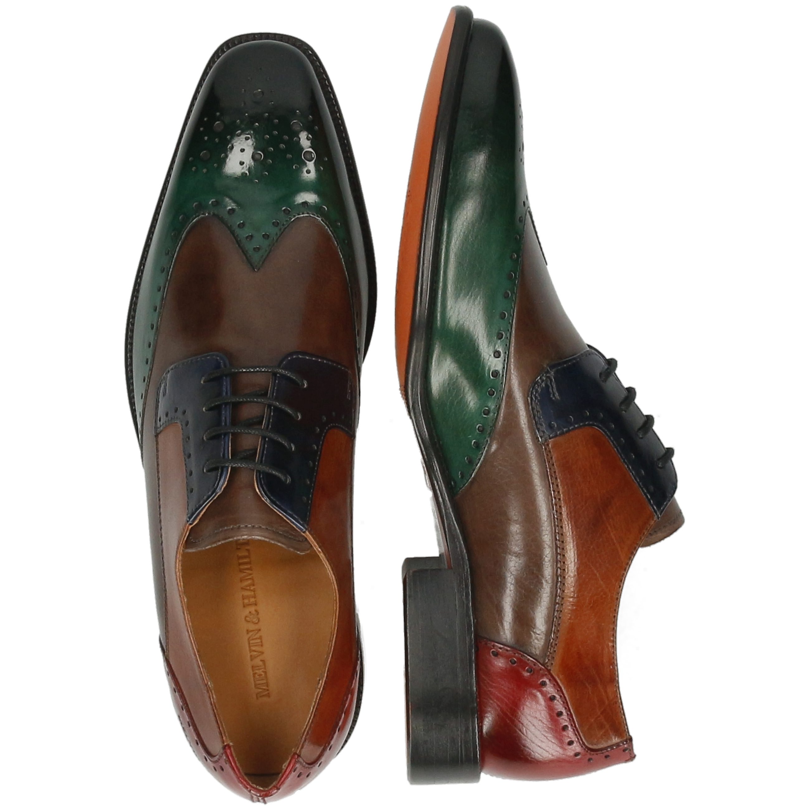 Hamilton & Schnürschuh Melvin Tan Navy Jeff Stone Rubino 14 Pine