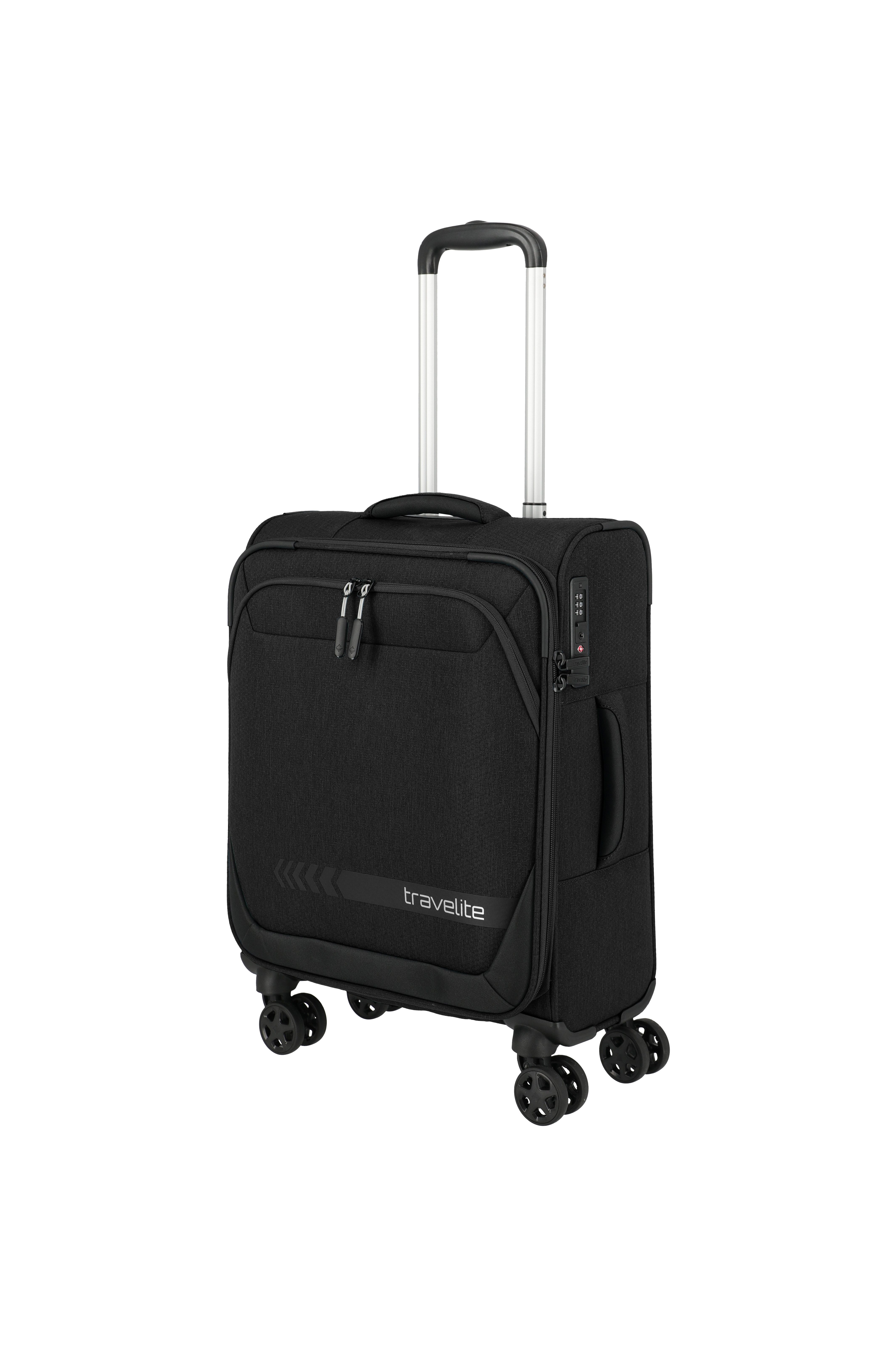 travelite Handgepäckkoffer KICK OFF Reisekoffer, 4 Rollen, 4 Doppelrollen, Außentaschen und Packgurte – leicht und robust