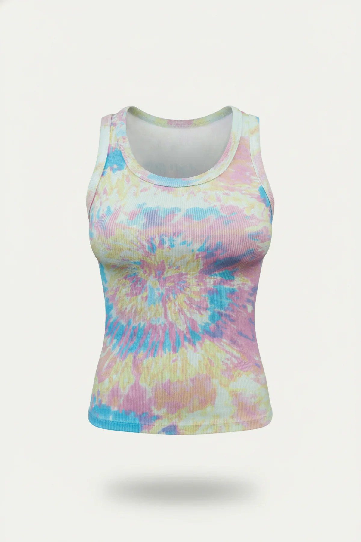 Blusentop Pastell Batik Muster Ripp-Top